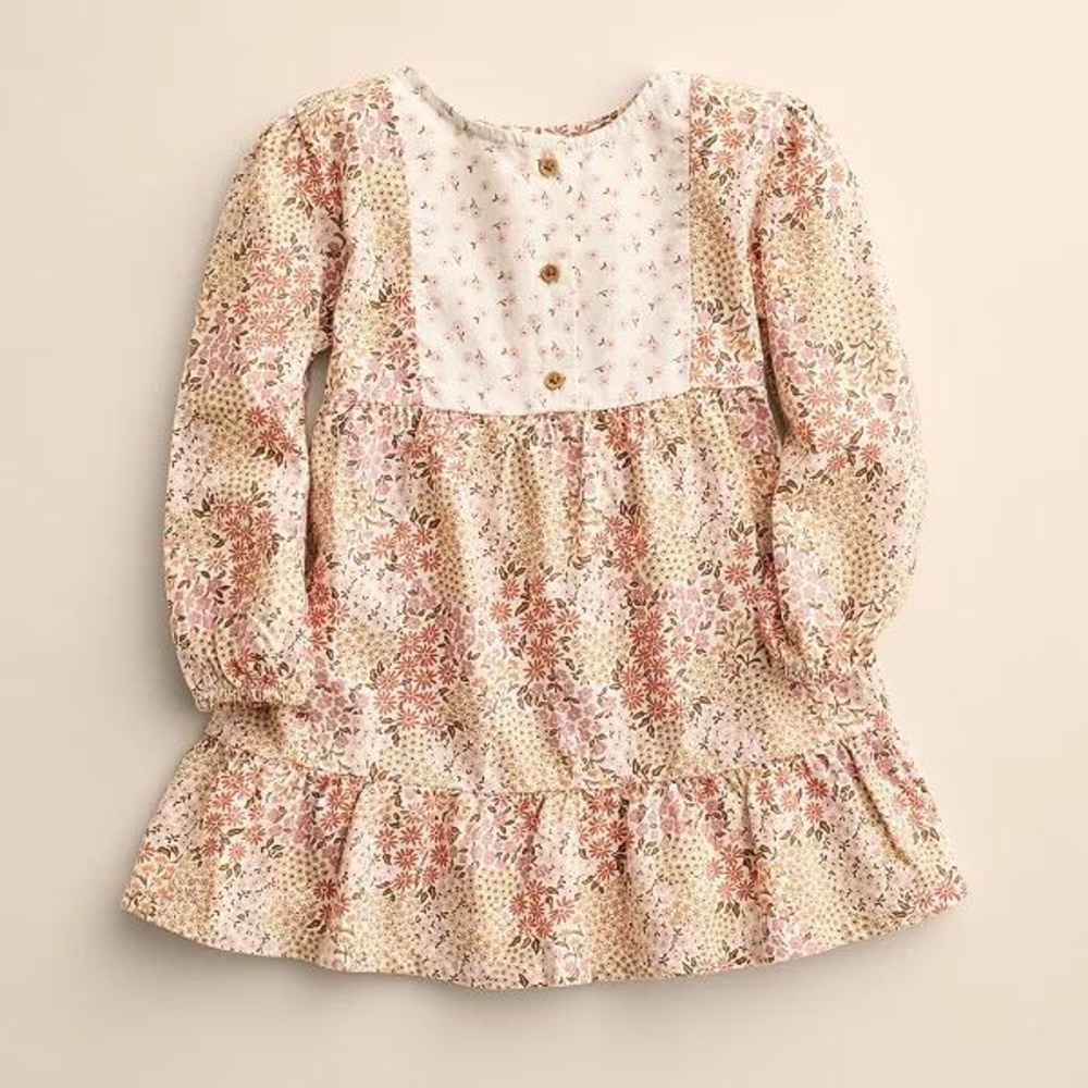 Little Co. By Lauren Conrad Girls 4T Organic Cotton Floral Balloon Sleeve Dress